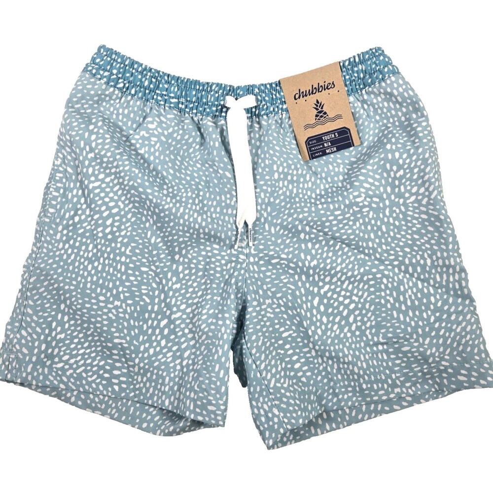 Chubbies Shorts Boys Small The Avalon's Classic Lined Swim Trunks Teal New